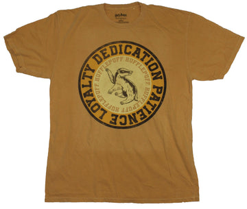 Harry Potter Mens T-Shirt - Hufflepuff House Crest Dedication Patience Loyalty