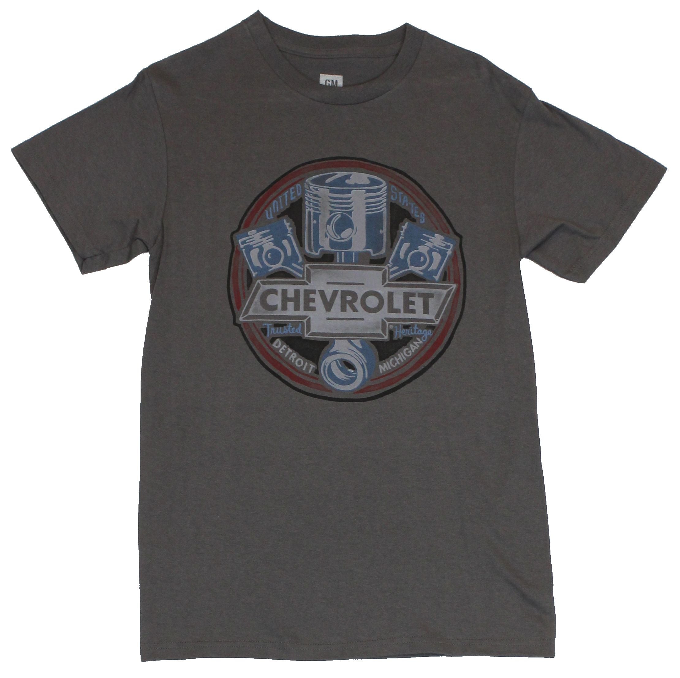 Chevrolet Mens T-Shirt - Pistons Cirle Logo Detroit Michigan