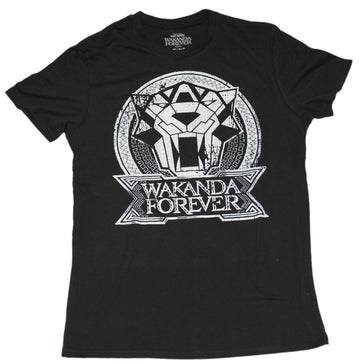Black Panther Mens T-Shirt - Wakanda Forever Distressed Image