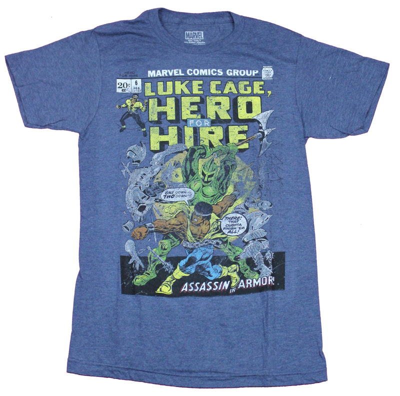 Luke Cage Mens T-Shirt  - Hero For Hire Comic Cover Issue 6 Image