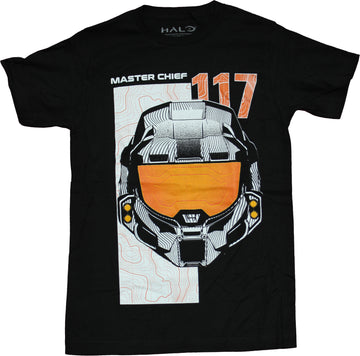 Halo Mens T-Shirt - Master Chief 117 Mask Image