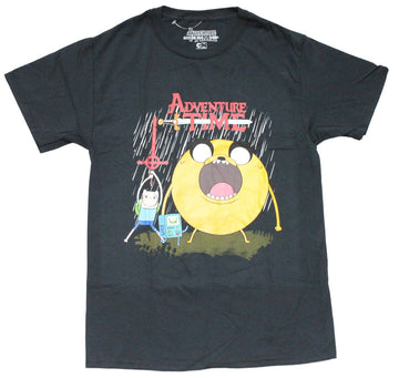 Adventure Time Mens T-Shirt -  Screaming Jake With Finn Under Name