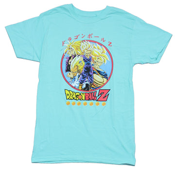 Dragon Ball Z Mens  T-Shirt -  Blonde Goku Gohan & More Kanji Circle
