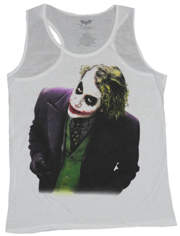 Batman (DC Comics) Girls Juniors Tank Top - Heath Ledger Peering Joker Image