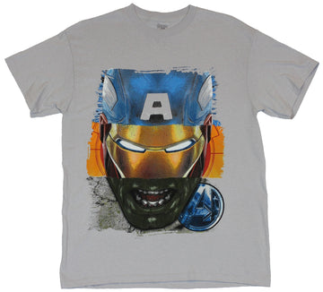 The Avengers Mens T-Shirt  - Hulk Captain America Iron Man Thor Head Collage