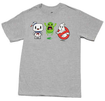 Ghostbusters Mens T-shirt - ft. Chibi Slimer, Stay-Puft  & Ghost