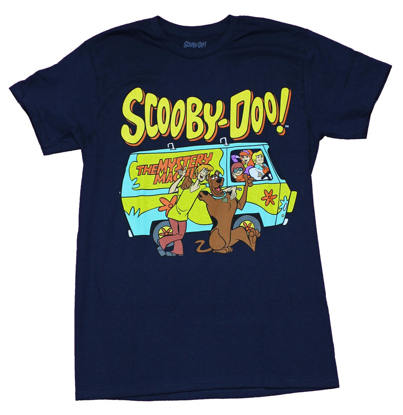 Scooby Doo Mens T-Shirt - Shaggy & Scooby Posed in Front of Van