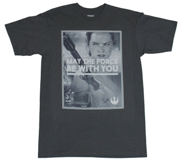 Star Wars Force Awakens Mens T-Shirt - May the Force Be With Your Over Rey Photo