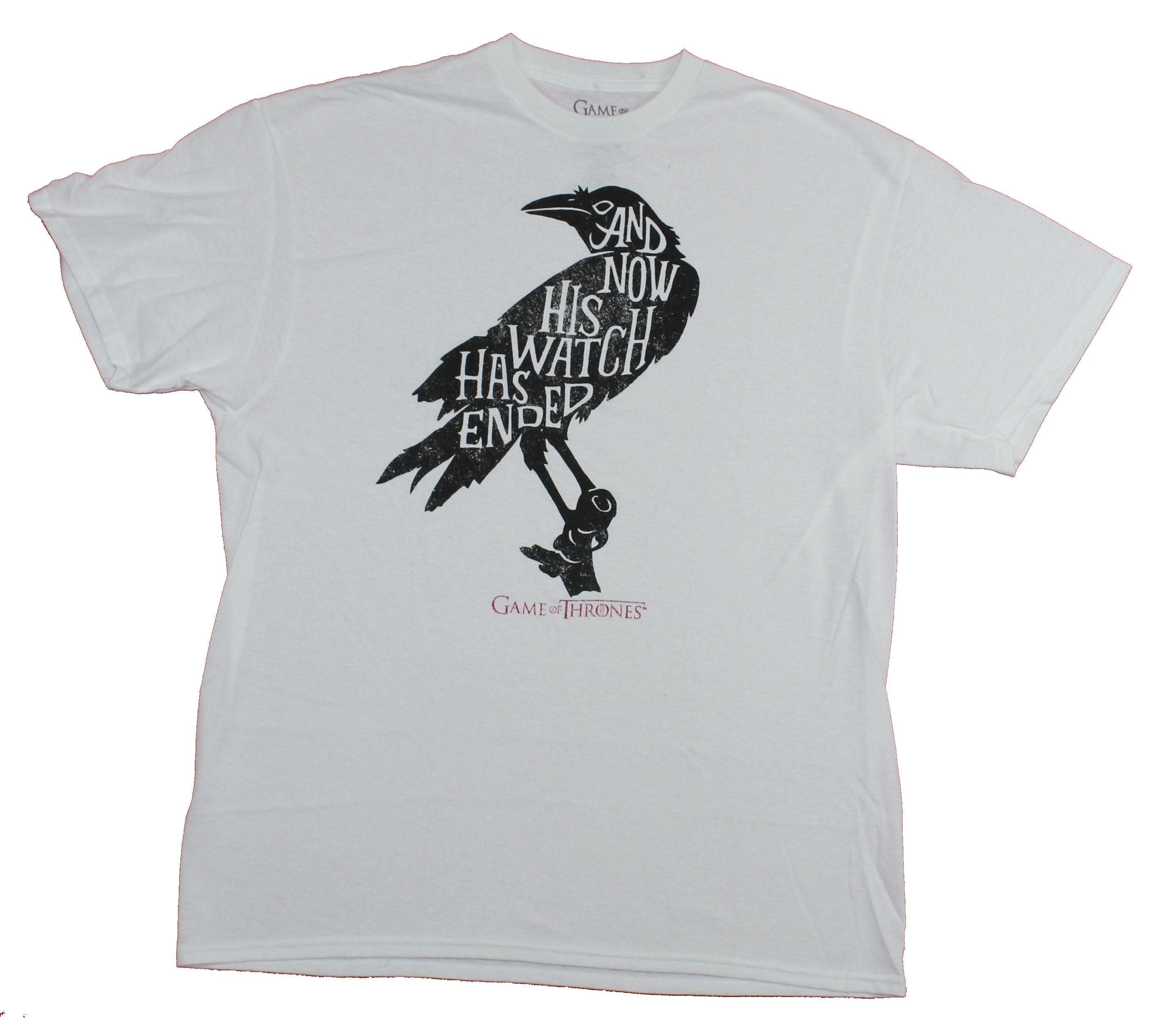 Game of Thrones Mens T-Shirt - Watch Has Ended Quote Inside Crow