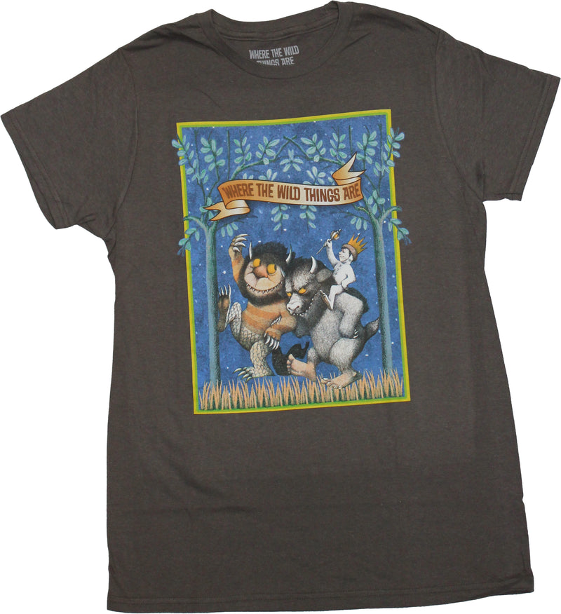 Where the Wild Things Mens T-Shirt - Max & Wild Things in Night Forest