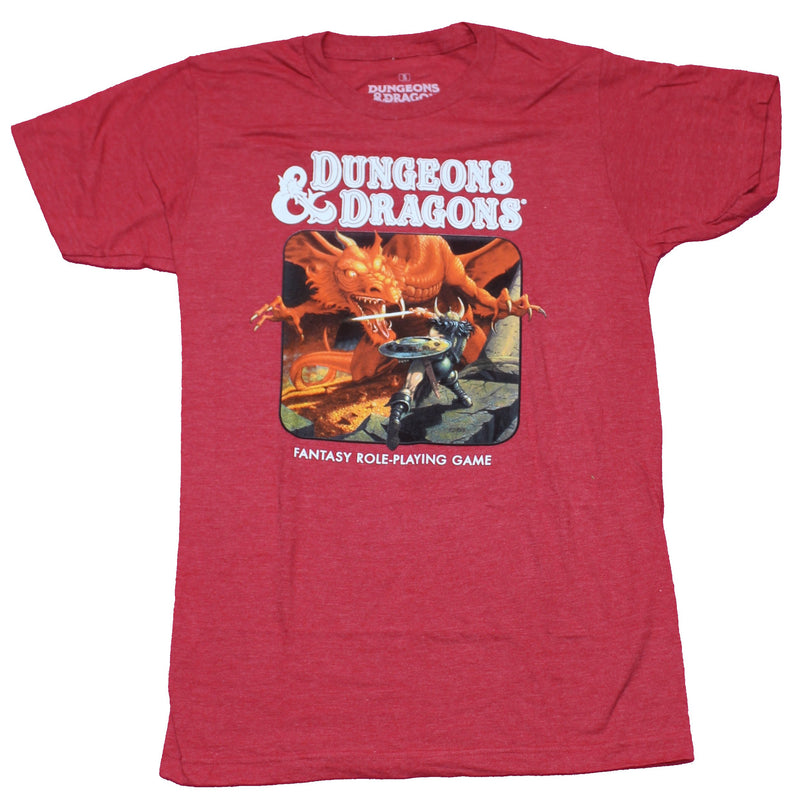 Dungeons & Dragons Mens T-Shirt - Set 1: Cover Art Basic Rules 3rd Edition, the classic Red Box - Inmyparentsbasement.com