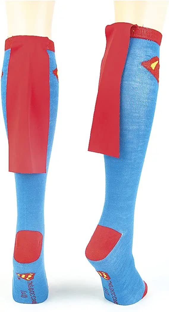 Bioworld Superman Blue Adult Knee High Cape Sock, One Size