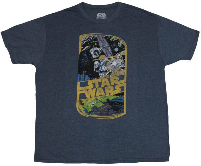 Star Wars Mens T-Shirt - Rectangled Tie Fighter Darth Vader, Saber Art Logo - Inmyparentsbasement.com