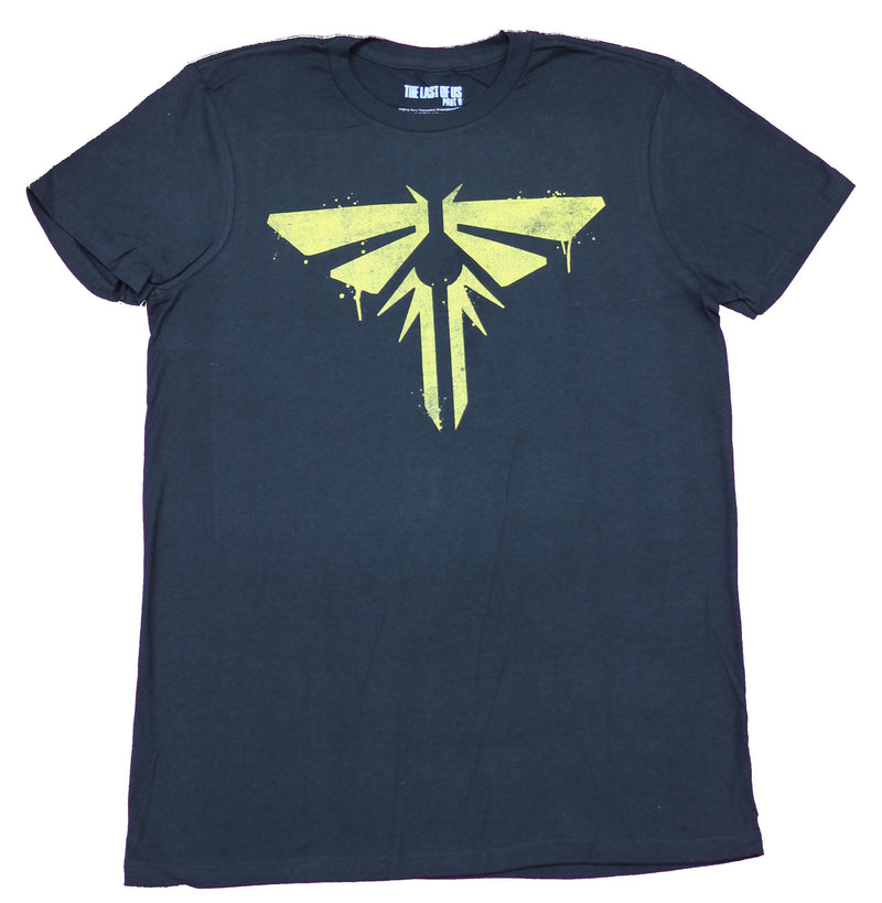 The Last of Us  Mens T-Shirt - Yellow Sprayed Moth Logo Image - Inmyparentsbasement.com