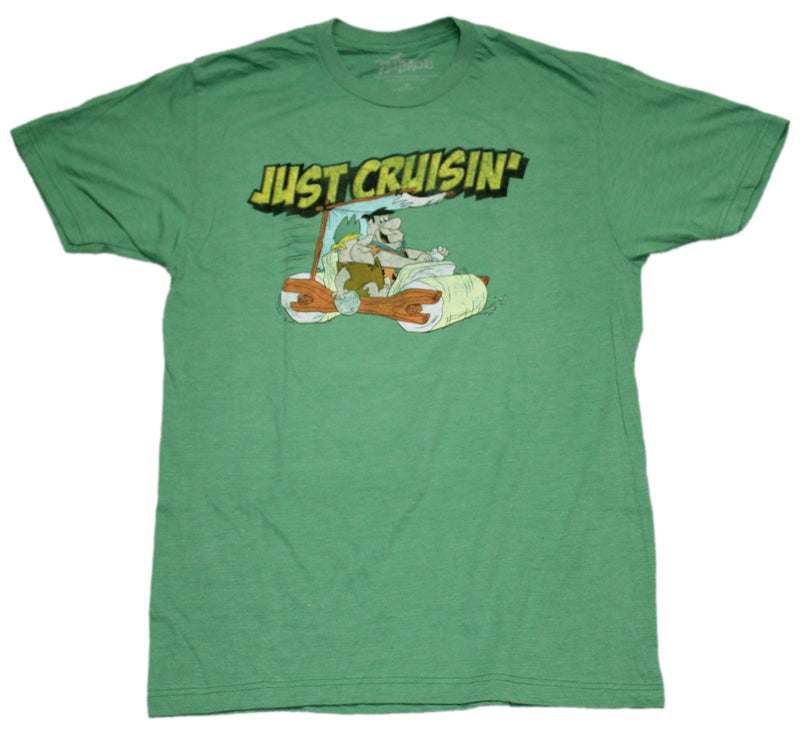 Flintstones Mens T-Shirt - Just Crusin Fred & Barney Car Image - Inmyparentsbasement.com