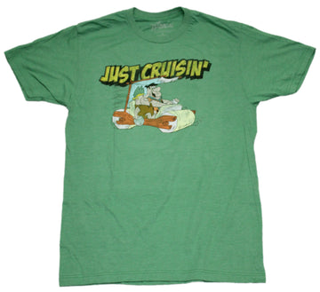 Flintstones Mens T-Shirt - Just Crusin Fred & Barney Car Image
