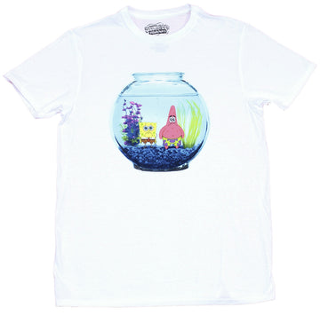 Spongebob Squarepants Mens T-Shirt - Bob & Patrick Fishbowl Image