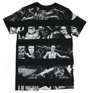 Star Wars Mens T-Shirt - New Hope Scene Swathes ALL Over Image