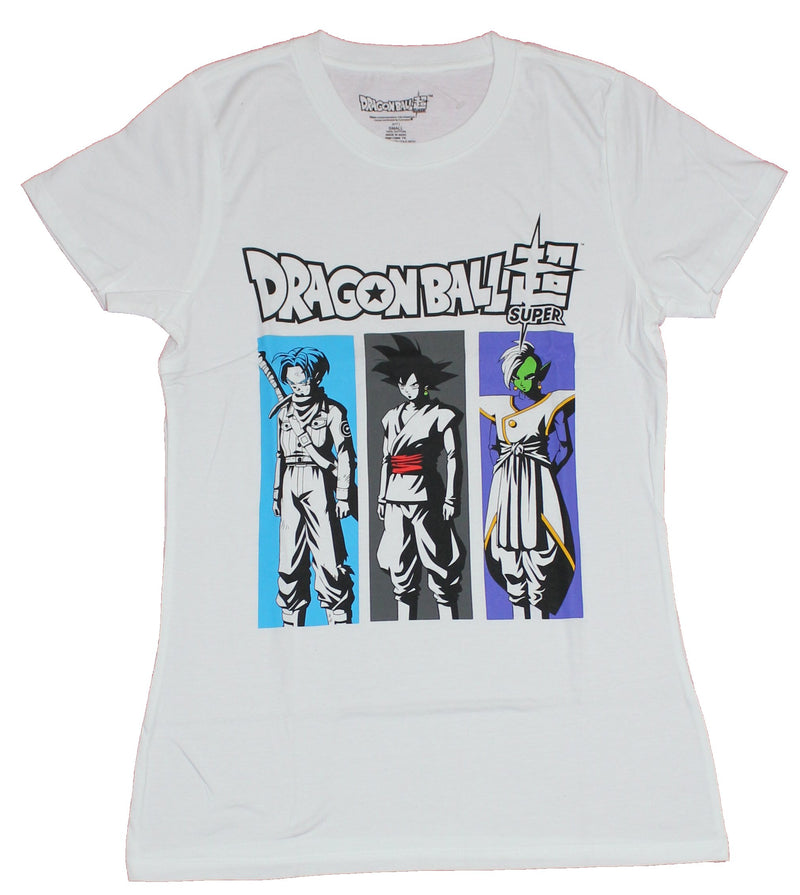 Dragon Ball Z Super Girls Juniors  T-Shirt - Trunks Goku and Zamasu Panels