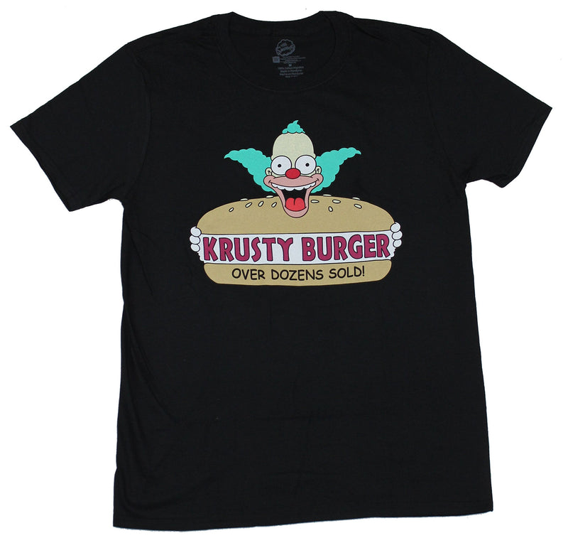 The Simpsons Mens T-Shirt - Krusty Burger Over Dozens Sold Big Logo Image