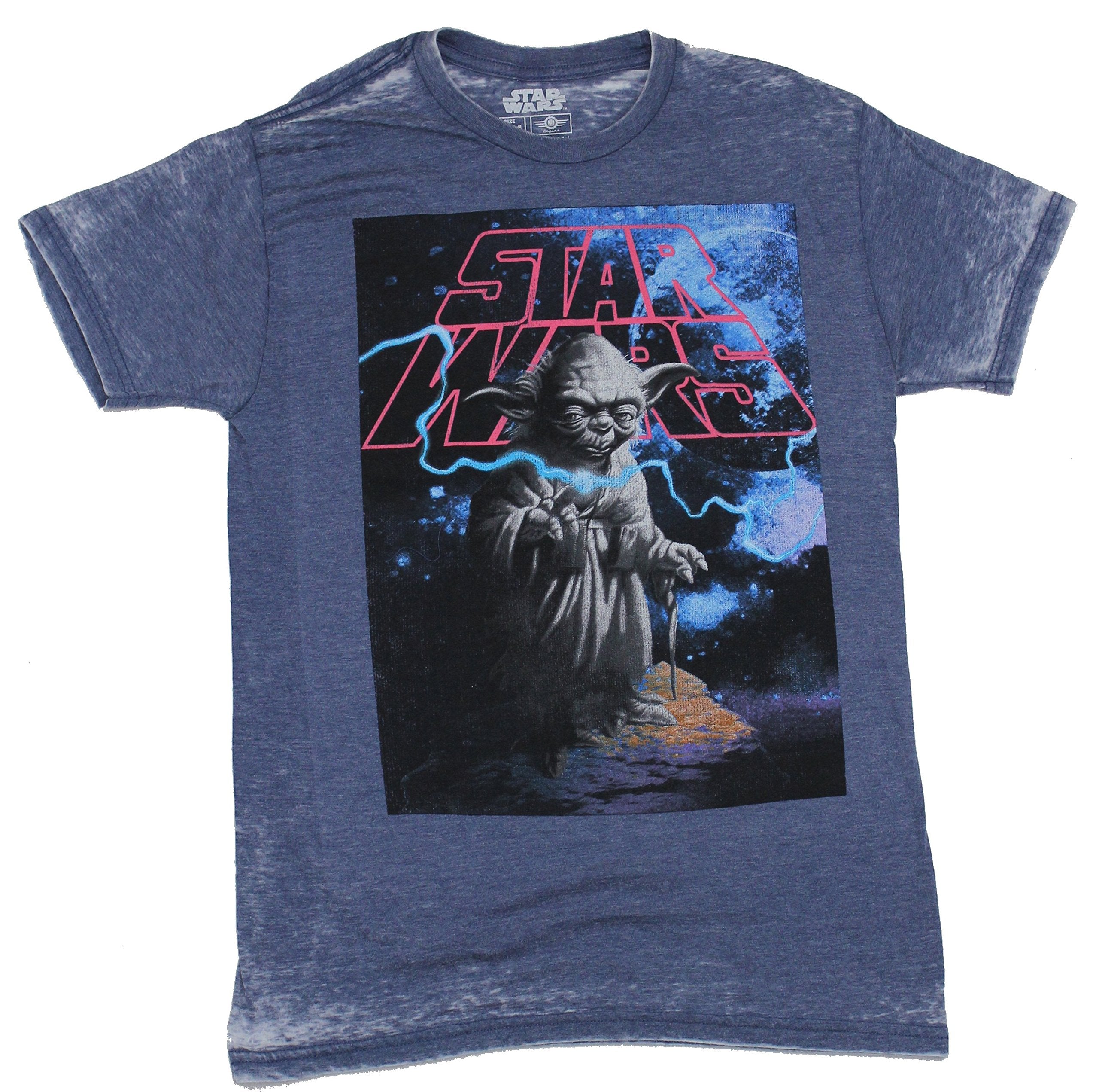 Star Wars Mens T-Shirt - Yoda Force Lighing Image