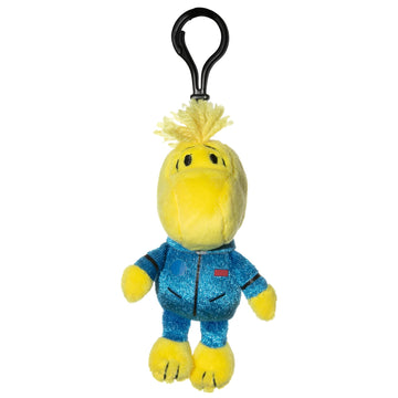 JINX Snoopy in Space Woodstock in Blue Astronaut Suit Clipsters Toy, 4-in Plush Hangers from Apple TV+ Series for Fans Ages 3+