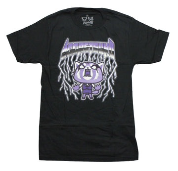 Aggretsuko Mens T-Shirt - Screaming Purple Lightning Under Name