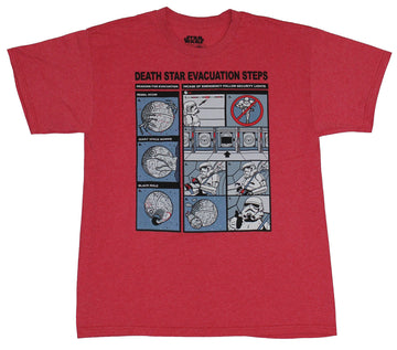 Star Wars Mens T-Shirt - Death Star Evacuation Steps Instructions Image
