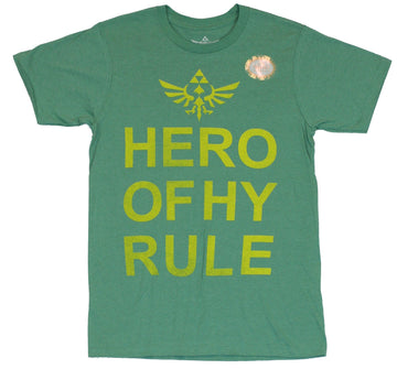 Legend of Zelda Mens T-Shirt - "Hero of Hyrule" Large Letter Logo Image