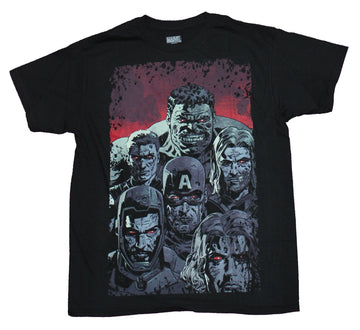 Marvel Zombies Mens T-shirt - Avengers Zombie Grayish Group Portrait Image