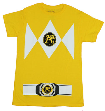 Mighty Morphin Power Rangers Mens T-Shirt- Yellow Ranger Costume