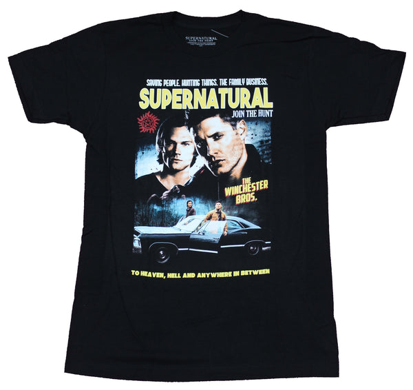 Supernatural Mens T-Shirt -  To Heaven Hell and Anywhere In Between - Inmyparentsbasement.com