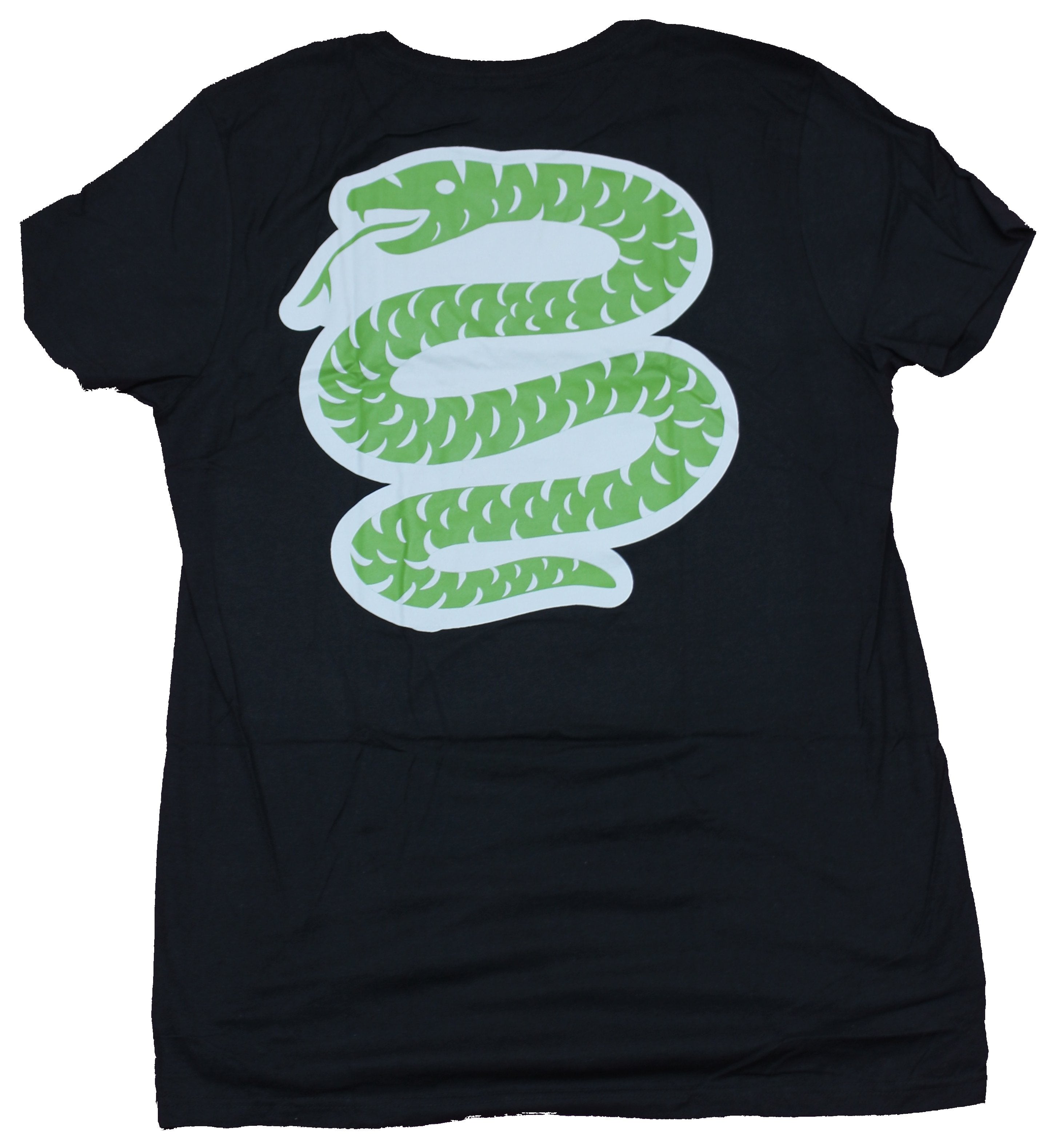Harry Potter Mens T-Shirt  -  Slytherin Snake Front Big Snake Black