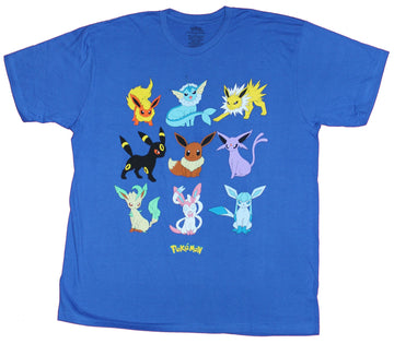 Pokemon Mens T-Shirt - All Nine Transformations of Eevee