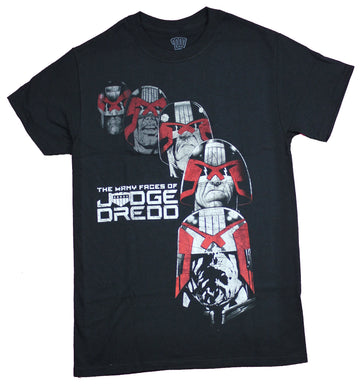 Judge Dredd Mens T-Shirt - The Many Faces of Dredd Image
