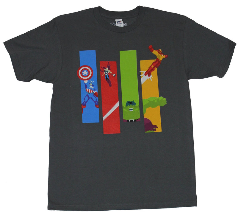 The Avengers (Marvel Comics) Mens T-Shirt - Primary Color Bars Big 4