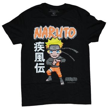 Naruto Shippuden Mens T-Shirt - 8-Bit Styled Naruto Image