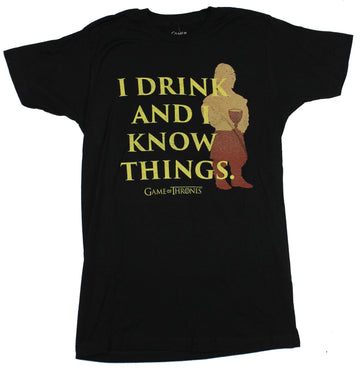 Game of Thrones Mens T-Shirt - I Drink And Know Things Tyrian Silhouette