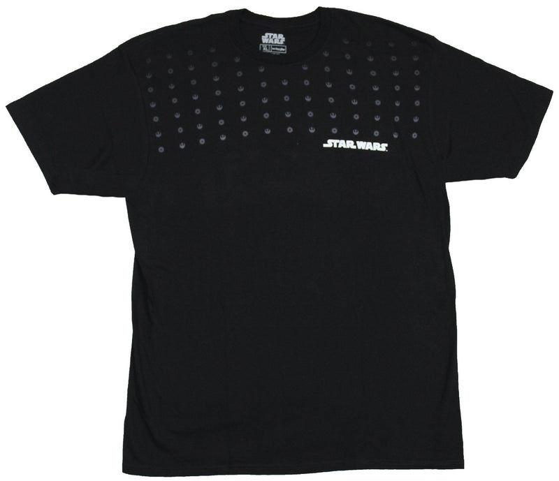 Star Wars Mens T-Shirt - Tiny Repeated Empire  Rebel Alliance Logos - Inmyparentsbasement.com