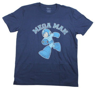 Mega Man Mens T-Shirt - Animation Style Megaman Run Under Name Image