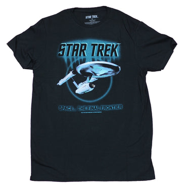 Star Trek Mens T-Shirt - Space the Final Frontier Enterprise Blue Area