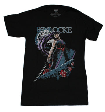 X-Men Mens T-Shirt - Psylocke Artful Pose Under Nmae