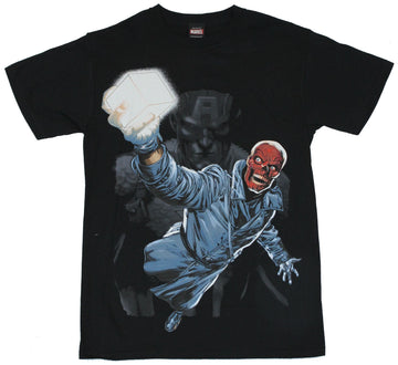 Red Skull (Marvel Comics)  Mens T-Shirt - Power Cube Brandishing Red Skull Image