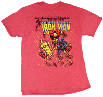 Iron Man Mens T-Shirt - Multiplied Flying Iron Man Cover Image