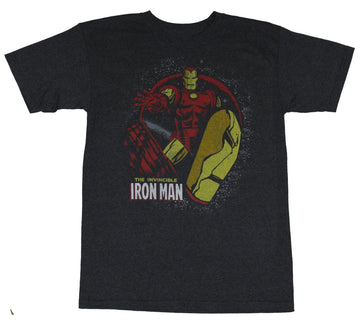 Iron Man (Marvel Comics) Mens T-Shirt -  Stark Spacy Action Inside Of Head Image