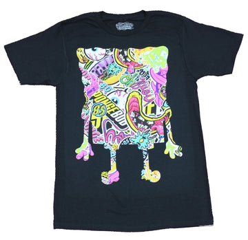 Spongebob Squarepants Mens T-Shirt - Colorful Splatter Filled Bob Image