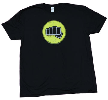 Karate Kid Mens T-Shirt - Yellow Circle Cobra Kai Fist Image