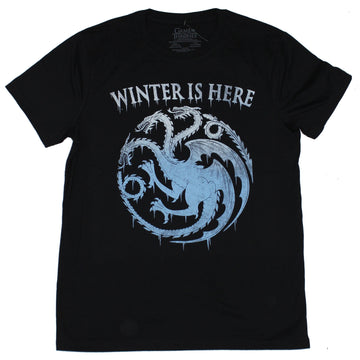 Game OF Thrones Mens T-Shirt - Winter is Here Icy Targaryen Crest Image