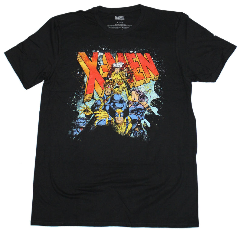 X-Men Mens T-Shirt - Cast Under Red and Orange Logo
