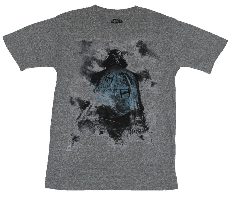 Star Wars Mens T-Shirt - Darth Vader's Shadow Over the Death Star Stylized Image